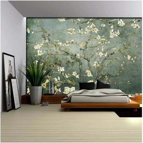 Vista 26 de Wall26 - Papel tapiz en color cobre con estampado de "Almendro en flor" de Vincent Van Gogh