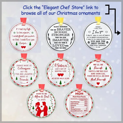 Vista 6 de Best Mom Ever Adornos de Navidad para madre, decoración de celebración de vacaciones de Navidad para mamá, recuerdo coleccionable de festival, acero