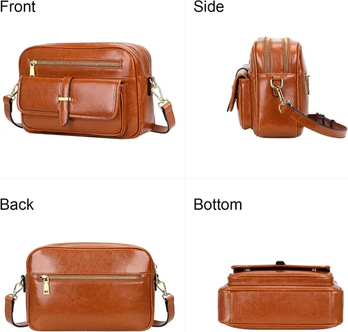 Vista 2 de Over Earth Leather Crossbody Purses Messenger Bag for Women with Double Main Pockets