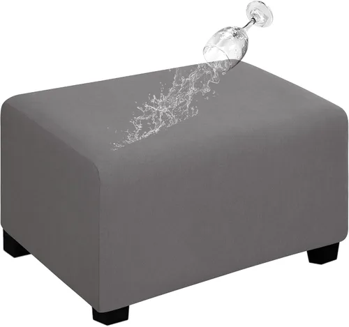 Vista 54 de Easy-Going Funda para Otomán Elástica 100% Doble Impermeable Rectangular Plegable Taburete de Almacenamiento Protector de Muebles Funda Suave