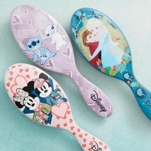 Vista 11 de Wet Brush Cepillo desenredante original para el cabello, Anna & Elsa (Disney Love), cerdas IntelliFlex ultrasuaves, cerdas desenredantes que se