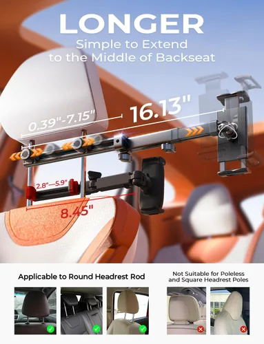Vista 8 de LISEN Soporte para iPad Montaje para Automóvil Elementos Esenciales para Viajes por Carretera Actividades para Niños, Accesorios de Automóvil