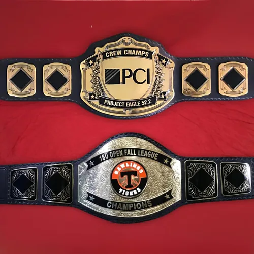 Vista 4 de HANDSY Cinturón de campeonato personalizable para todos los deportes, cinturón de campeonato de lucha libre personalizado