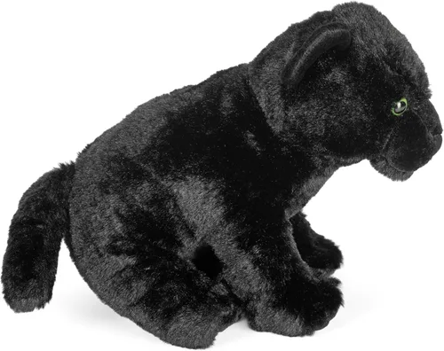 Vista 5 de Wild Republic Jaguar Black, Cuddlekins, animal de peluche, 12 pulgadas, regalo para niños, juguete de peluche, botellas de agua recicladas