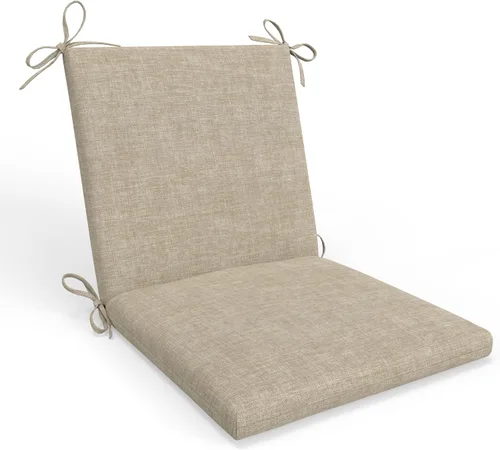 Vista 14 de Pillow Perfect 1 cojín sólido para asiento de silla con respaldo sólido para interior/exterior con lazos, esquinas redondeadas, asiento profundo