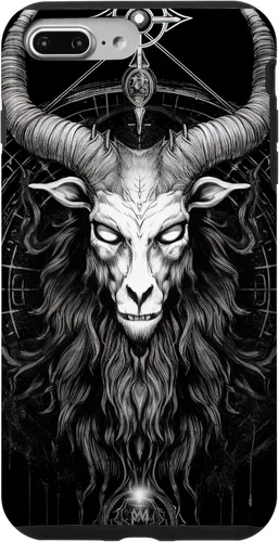 Vista 9 de iPhone 15 Baphomet Ocultista espeluznante gótico cabeza de cabra Satánico Diablo caso