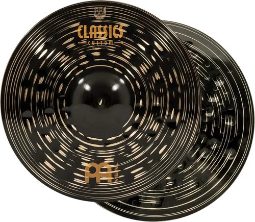 Vista 3 de Conjunto de platillos en caja con hihats de 15", choque de 20", choque-paseo de 22" más un choque de basura de 18" gratis – Classics Custom Dark