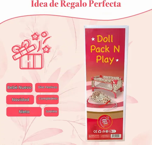 Vista 7 de Cuna de Juguete para Muñeca Bebé, Accesorios para Muñeca Bebé, Juego de Cama de Muñeca Bebé para Niñas de 3 Años y Niñas de 5+ Años, Artículos