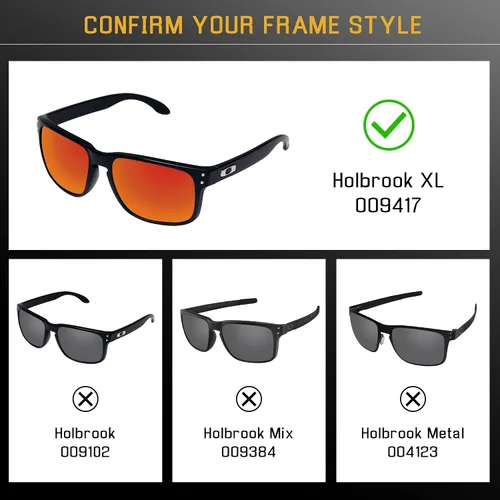 Vista 2 de Bwake Lentes de repuesto para gafas de sol Oakley Holbrook XL OO9417 POLARIZADAS