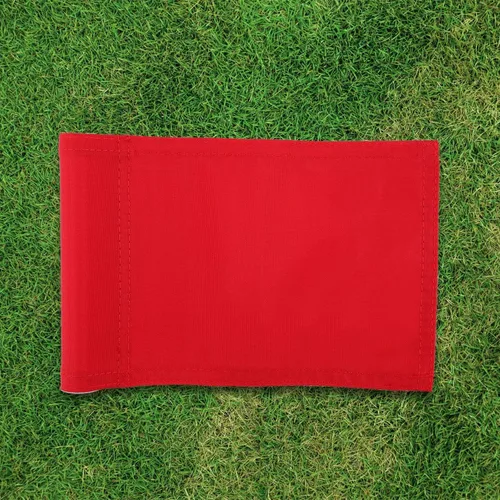 Vista 3 de Kit de accesorios de color verde para putting de lujo, (3) vasos de plástico PGA de 4 pulgadas y (3) marcadores de pin con banderas rojas Jr