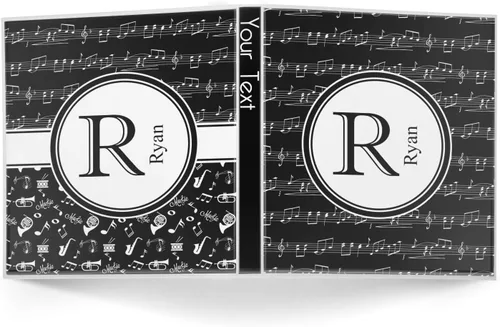 Vista 2 de Carpeta personalizada de 3 anillas con notas musicales, 1 pulgada, color blanco