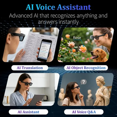Vista 4 de AI Smart Glasses with Camera, 8MP HD Camera Glasses with Bluetooth