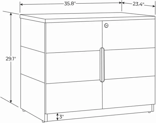Vista 2 de ZURI Hayes Modern - Gabinete para impresora de almacenamiento de 2 puertas, madera clara