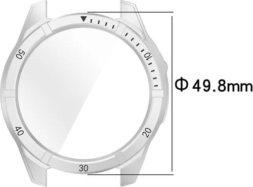 Vista 6 de Compatible con Garmin Fenix 8 de 1.772 pulgadas (1.850 in), cubierta protectora de policarbonato con vidrio templado, protector de pantalla táctil