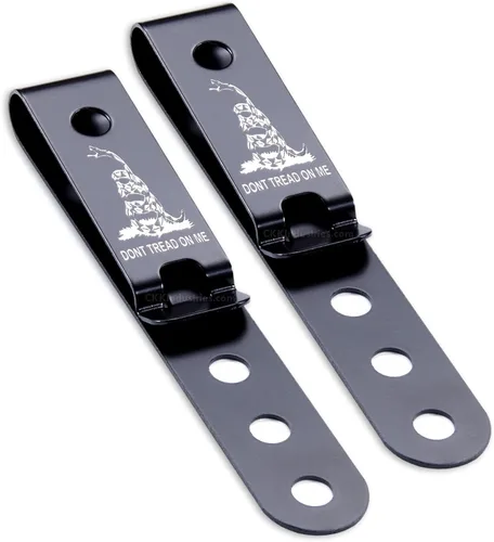 Vista 25 de HolsterSmith - Clip universal de metal para cinturón para hacer fundas, modelo 5, (3 agujeros), color negro táctico