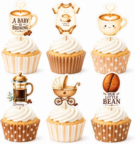 Vista 11 de ALISSAR 36 piezas de adornos para cupcakes de Apple Baby Shower