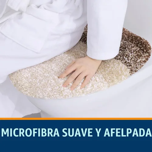 Vista 2 de OLANLY Funda de asiento de inodoro de microfibra suave para baño, cubiertas de asiento lavables a máquina, 17.5x15 pulgadas, con respaldo de goma