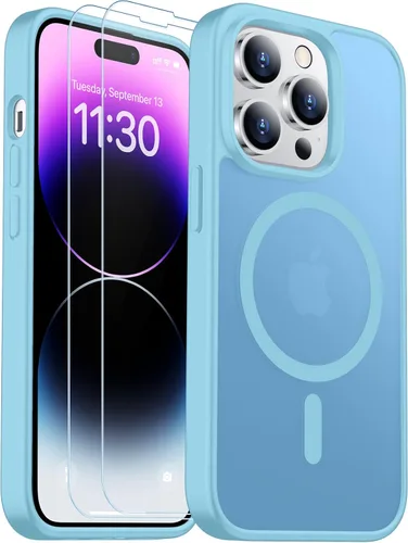 Vista 16 de SPIDERCASE Funda magnética translúcida diseñada para iPhone 11, con 2 protectores de pantalla de vidrio templado, antihuellas, para iPhone 11 de 6.1