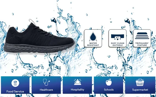 Vista 2 de Shoes for Crews Everlight - Zapatos de trabajo antideslizantes para hombre, calzado de trabajo y seguridad, zapatos de trabajo transpirables