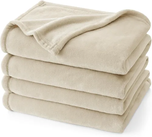 Vista 52 de PHF - Manta de forro polar, tamaño King, 120 x 4.23 – 10.58 oz, ligera, cálida, color beige