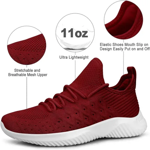 Vista 2 de Feethit - Tenis para mujer antideslizantes, transpirables y ligeros para hacer ejercicio, caminar, correr e ir al gimnasio