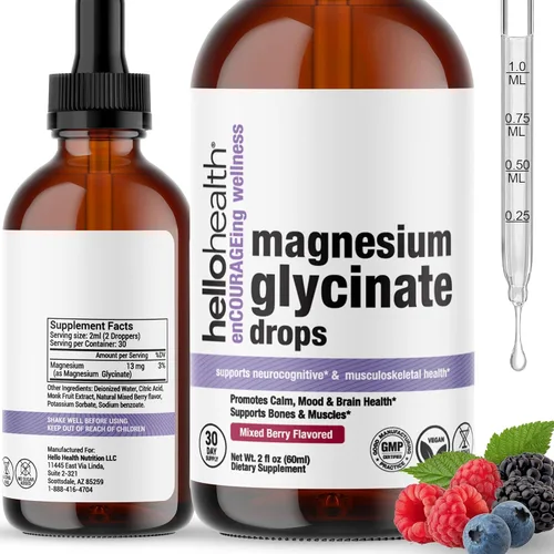 Vista 9 de Suplemento líquido de glicinato de magnesio para mujeres, hombres y niños, bisglicinato de magnesio para una calma natural, recuperación muscular