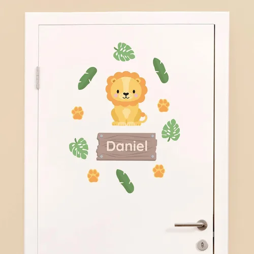 Vista 23 de Calcomanías de puerta personalizadas para habitación de niños, calcomanías de pared con nombre personalizado para decoración de habitación de bebés