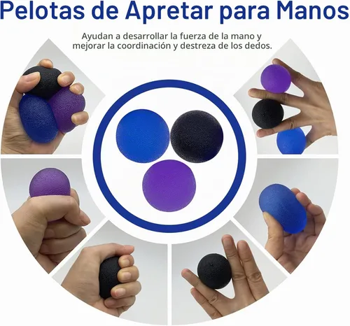 Vista 2 de 3 bolas de gel de resistencia múltiple para aliviar el estrés de la mano, dedo, muñeca, ejercicio, músculos, entrenamiento de artritis