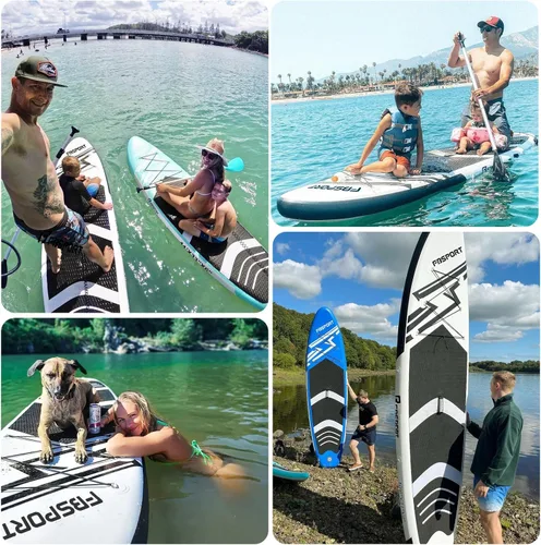 Vista 7 de FBSPORT Tabla de remo de pie prémium de 11 pies, tabla de yoga con accesorios de SUP y bolsa de transporte, amplia posición, control de surf