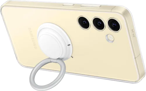Vista 7 de Samsung Funda transparente para teléfono Galaxy S24, funda protectora con agarre de mano, soporte, accesorios para correa de muñeca, protección