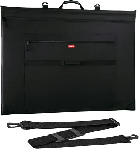 Vista 11 de Nicpro Bolsa de Portafolio de Arte Ligera, Estuche de Portafolio de Lona de Arte Negro de 18x24 pulgadas con Correa de Hombro Desmontable, Esquinas