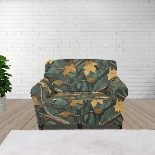 Vista 28 de ZOUTAIRONG Fundas elásticas para sofá con estampado de ramas de camuflaje 3D para sofá, funda para muebles de un solo cojín, decoración del hogar u