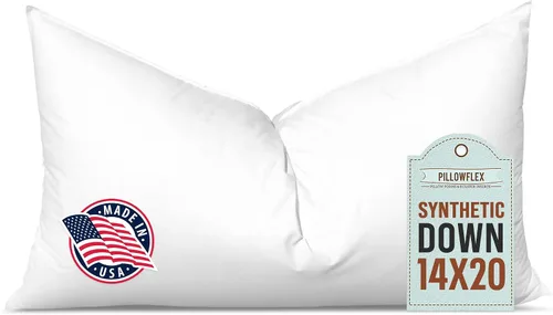 Vista 16 de Pillowflex Juego de 2 rellenos de almohada sintéticos de plumón alternativo para fundas (12 x 24 pulgadas)