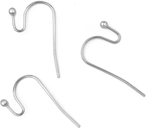 Vista 7 de 20 piezas Adabele 316 Grado Acero Quirúrgico Hipoalergénico Ganchos para Pendientes Planos en Forma de Marquesa de 45mm de Largo con Forma de V