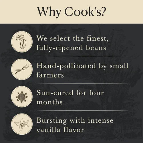 Vista 6 de COOK'S, polvo de vainilla pura, vainilla premium gourmet del mundo Primera alternativa real al extracto líquido Sin evaporación Sin OMG