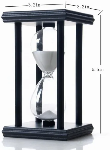 Vista 5 de Bellaware Reloj de Arena, Reloj de Arena de Madera de 30 Minutos Blanco