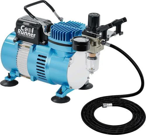 Vista 3 de Master Airbrush Compresor de Aire Súper Potente de 1 HP con Tanque de Almacenamiento Extra Grande de 9 L, Modelo TC-626 - Profesional de Alto