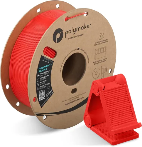 Vista 25 de Polymaker PLA Pro Filament 1.75mm 1KG Black, High-Impact Resistance Tough, High Speed Up to 300mm/s, Clean Surface, Low-Warp, Easy to Print on