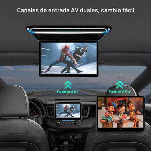 Vista 7 de XTRONS® Pantalla TFT Digital FHD Ultrafina de 17.3 Pulgadas 16:9 Reproductor Aéreo de Video 1080P para Automóvil Monitor Montado en el Techo Puerto