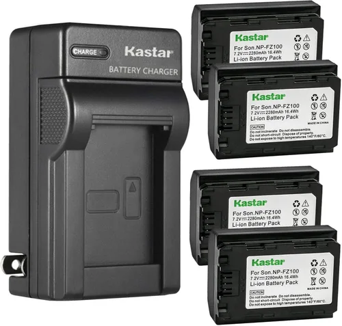 Vista 7 de Kastar - Cargador de batería de pared para Sony NP-FZ100 FZ100, Sony BC-QZ1 Sony NPA-MQZ1K, Sony Alpha α9 α9R α9S α9 II α7R III α7C a6600 α1 Alpha