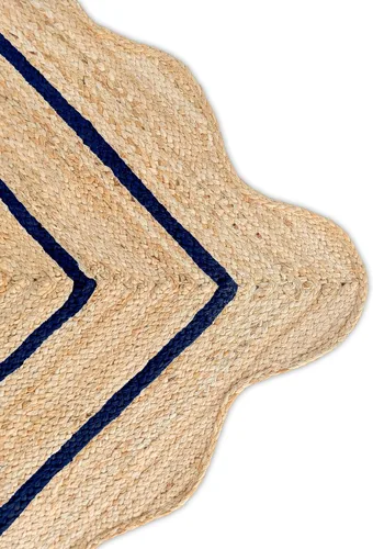 Vista 25 de Alfombra de Yute Natural Ondulada Festoneada - Corredor de Entrada Boho, Festón Estilo Granja, Blanco Roto (8'x10') Camino de entrada bohemio