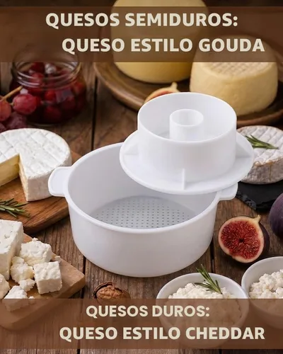 Vista 2 de Gouda Hard Cheese Making Mold Large For Press Vaca Leche de cabra Fabricación de queso de vaca Leche de cabra Kits y suministros de fabricación