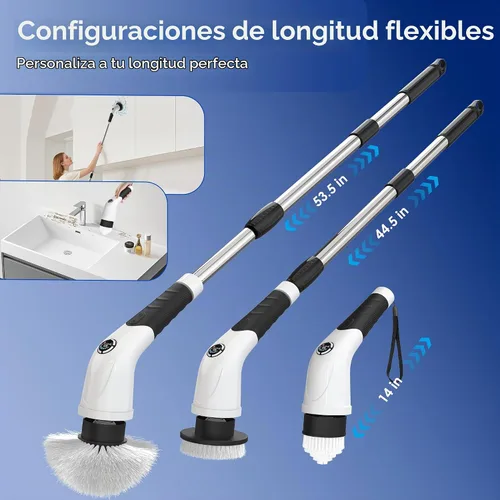 Vista 12 de Cordless Electric Spin Scrubber, IPX7 Waterproof Rechargeable Power Cleaning Brush with 4000mAh Battery, 210min Runtime, 7 Brush Heads, 3 Adjustable