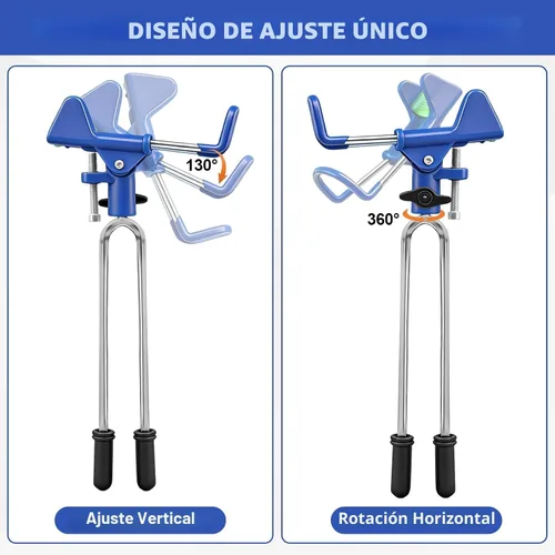 Vista 5 de Soporte para Caña de Pescar para Suelo, Soportes Mejorados para Caña de Pescar de Orilla Ajustables 360°, 2/4 piezas Soporte Extra Largo para Caña