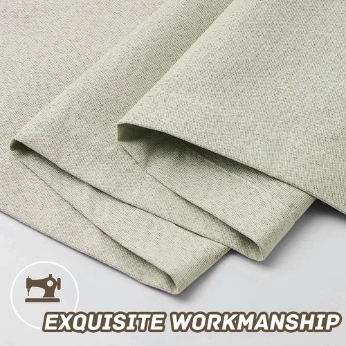 Vista 8 de Cortinas texturizadas de lino 100% opacas de 64 pulgadas de largo, juego de 2 paneles para granja, casa de campo, cortinas ligeras con ojales