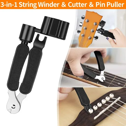 Vista 6 de Kit de herramientas de guitarra de 146 piezas, kit de reparación profesional de guitarra, kit de mantenimiento de guitarra con accesorios