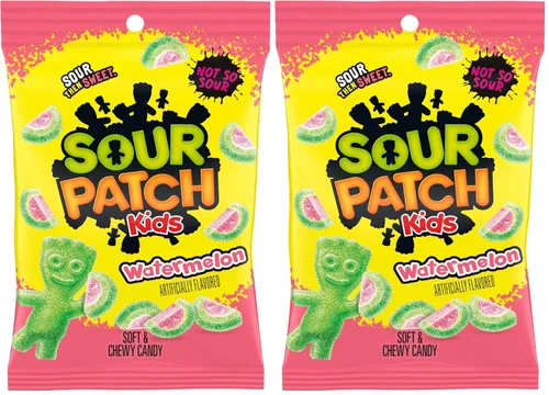 Vista 19 de Sour Patch Kids, Caramelos de goma suaves y masticables de sandía, 8 onzas