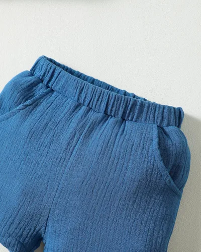 Vista 6 de Yhnslsf Ropa de verano para bebé, conjunto de pantalones cortos, camisa de manga corta para niños pequeños