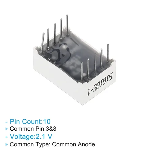 Vista 4 de PATIKIL Tubo digital con pantalla LED, paquete de 20 ánodos comunes, 7 segmentos, 10 pines, 1 broca, 2.1 V, 0.56 pulgadas, módulo de pantalla LED