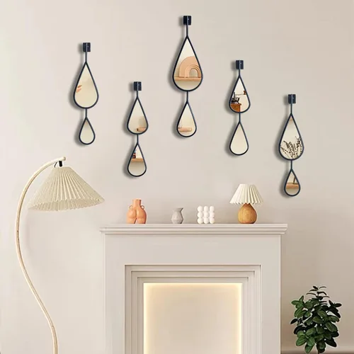 Vista 7 de BAODANFU Espejos de pared decorativos con marco de metal negro para pared de entrada, comedor, sala de estar, dormitorio, sobre chimenea, decoración